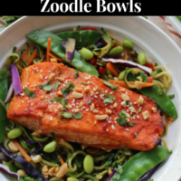 Sriracha Salmon Zoodle Bowls