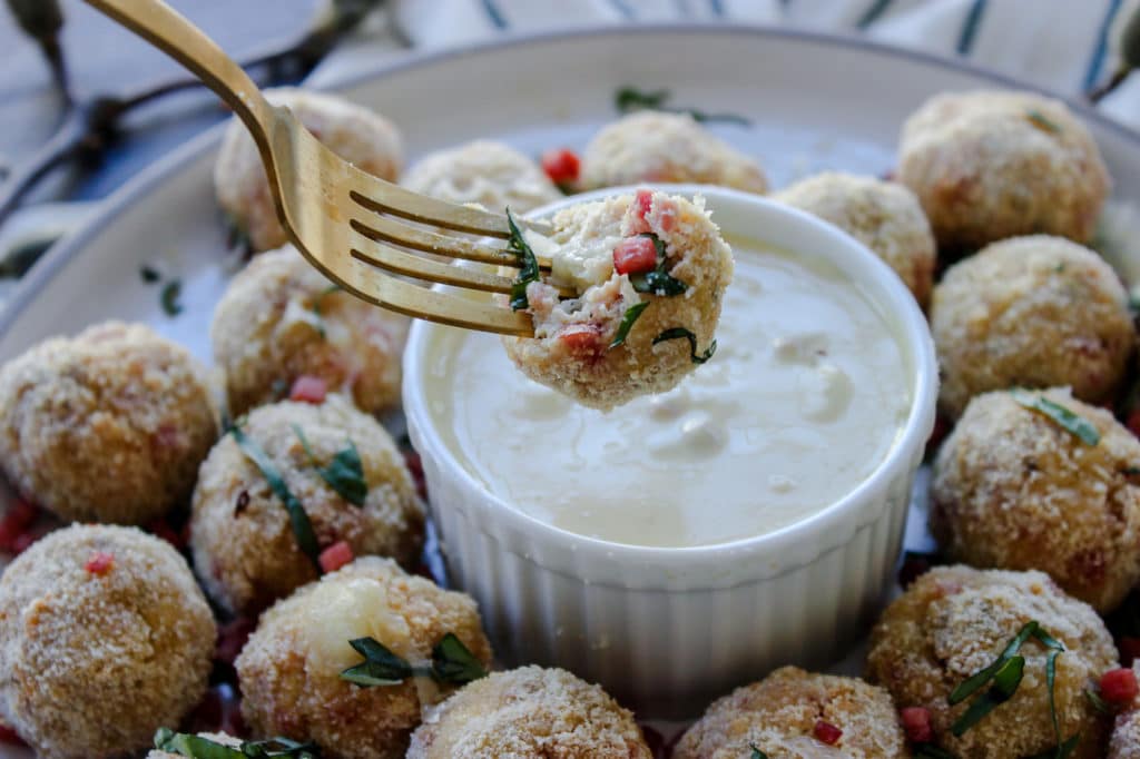 Chicken Cordon Bleu Meatballs with Dijon Sauce