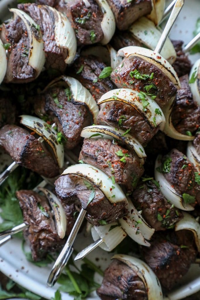 Broiled Beef Shish Kebabs 