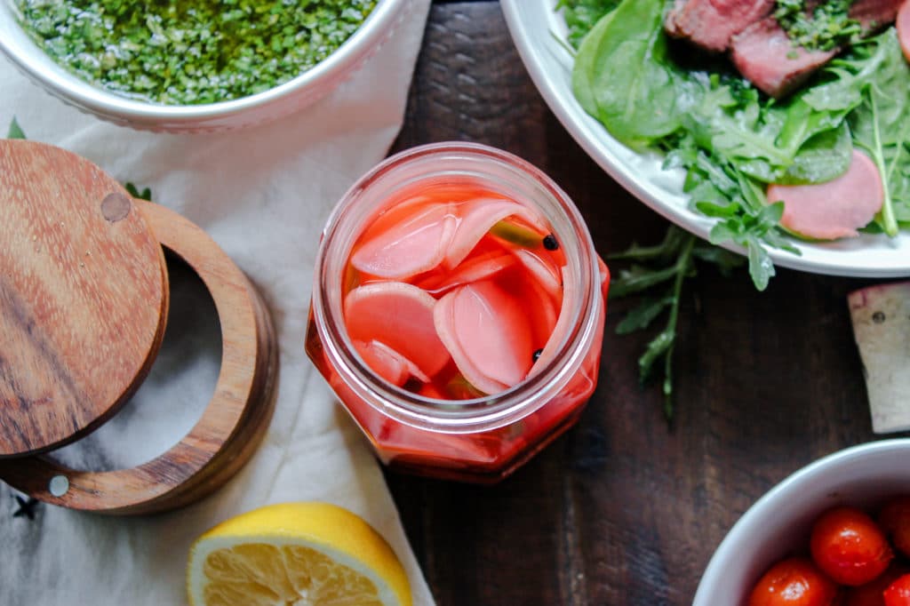 Sugar Free Spicy Pickled Radishes