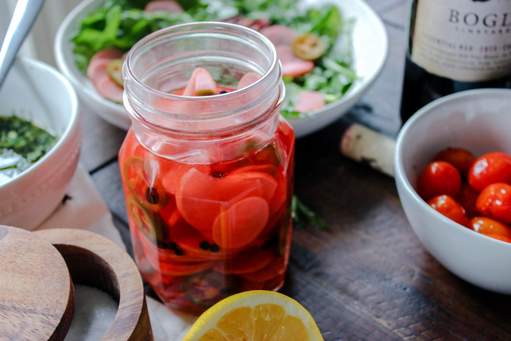 Sugar Free Spicy Pickled Radishes 