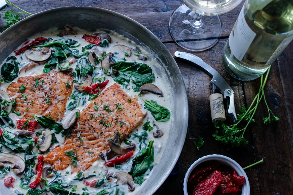 One Pan Keto Tuscan Salmon