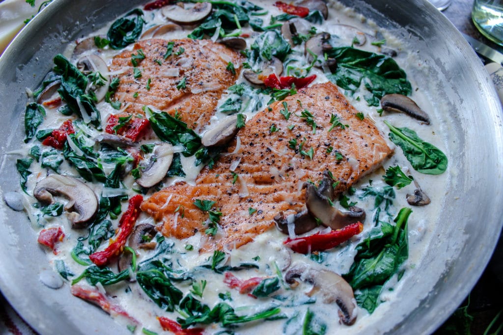 One Pan Keto Tuscan Salmon