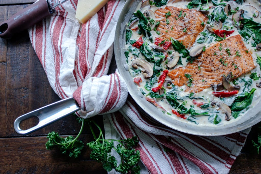 One Pan Keto Tuscan Salmon