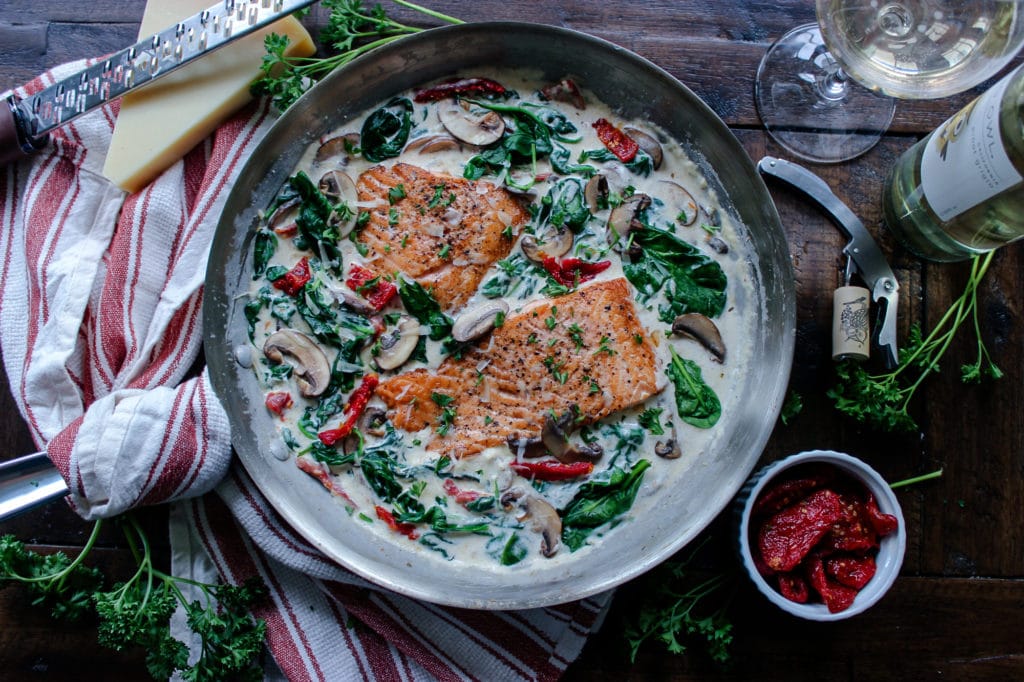 One Pan Keto Tuscan Salmon