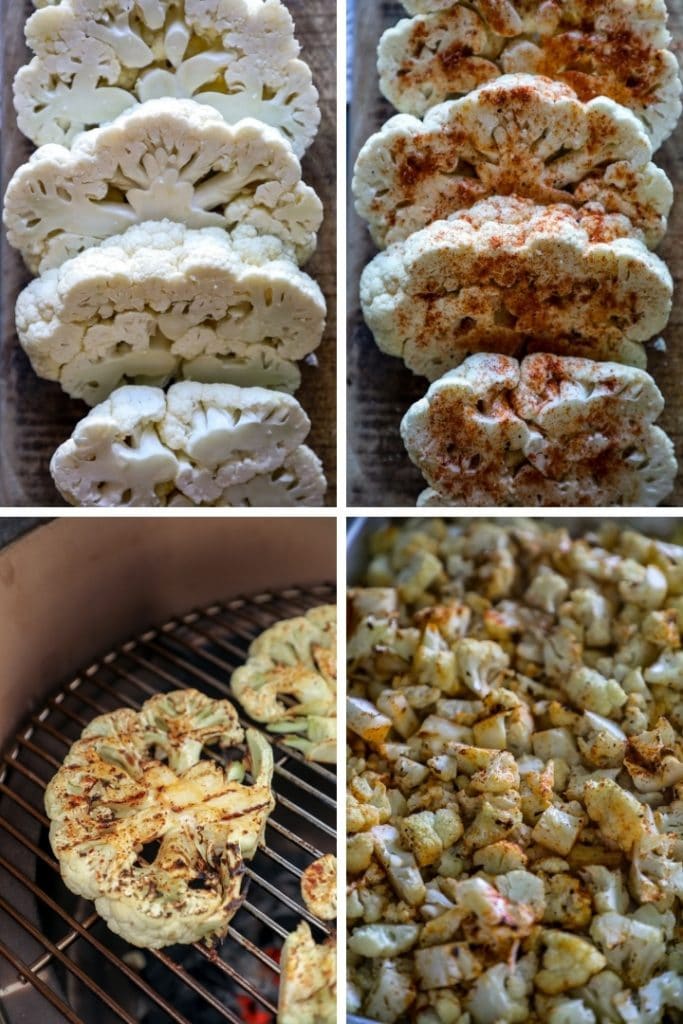 Prepping and grilling the cauliflower steaks