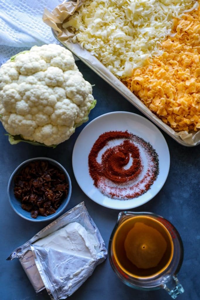 Smoked Bacon Cauliflower Mac and Cheese ingredients