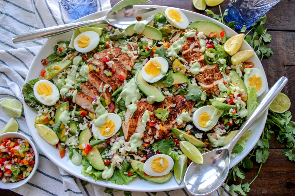 Southwestern Fiesta Salad With Avocado Dressing