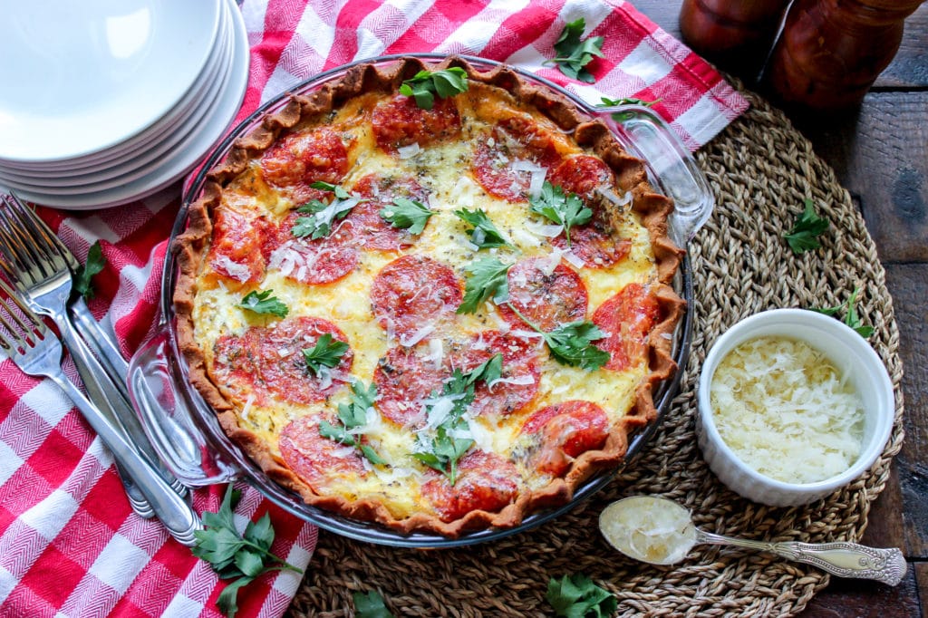 Keto Pepperoni Pizza Quiche