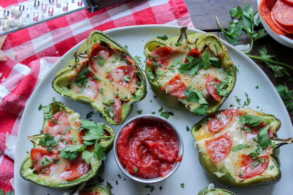 Low Carb Pizza Stuffed Peppers 