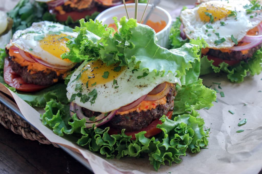 Keto Cumin Burgers with Harissa Mayo