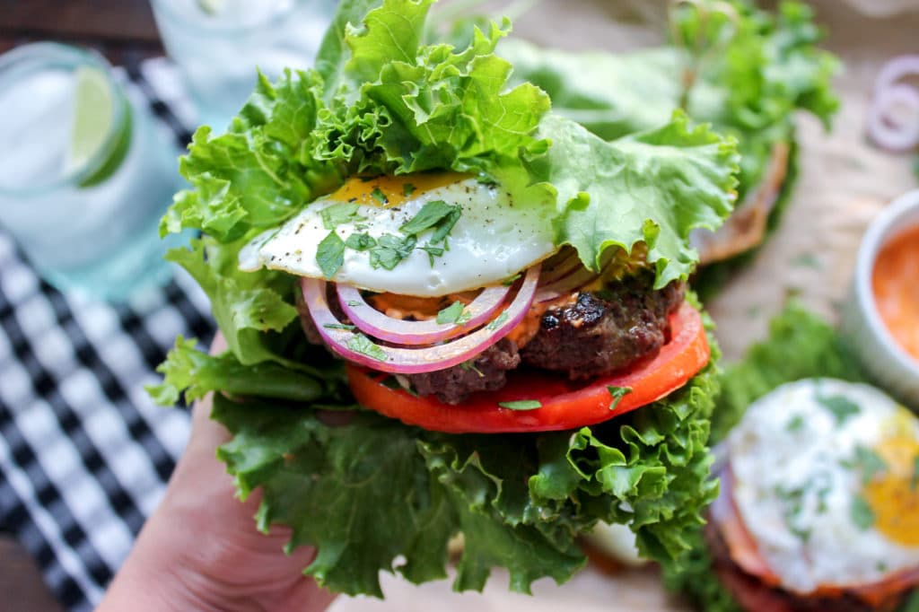 Keto Cumin Burgers with Harissa Mayo