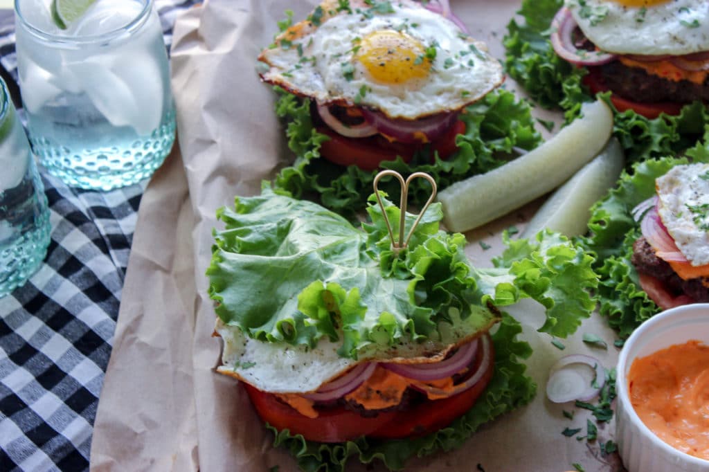 Keto Cumin Burgers with Harissa Mayo