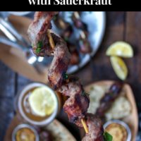 Grilled Spiralized Brats with Sauerkraut