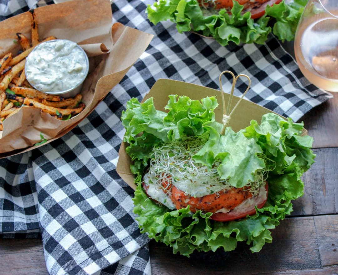 Grilled Cedar Plank Salmon Burgers