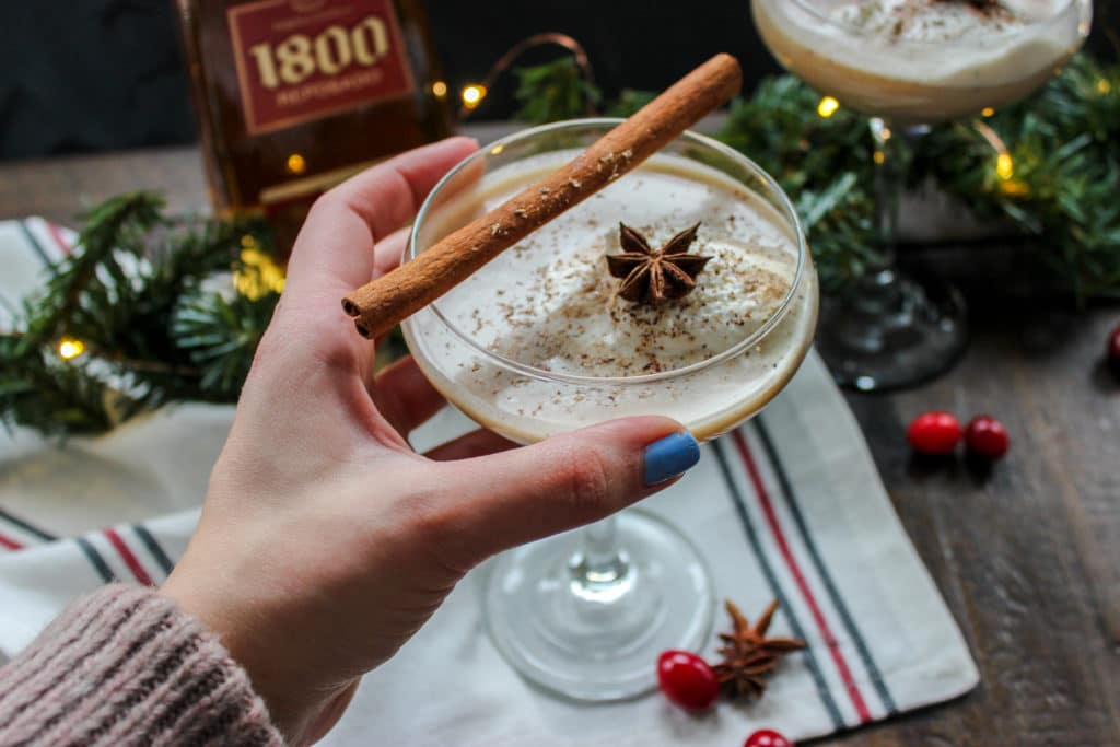 Smoked Horchata Eggnog Cocktail