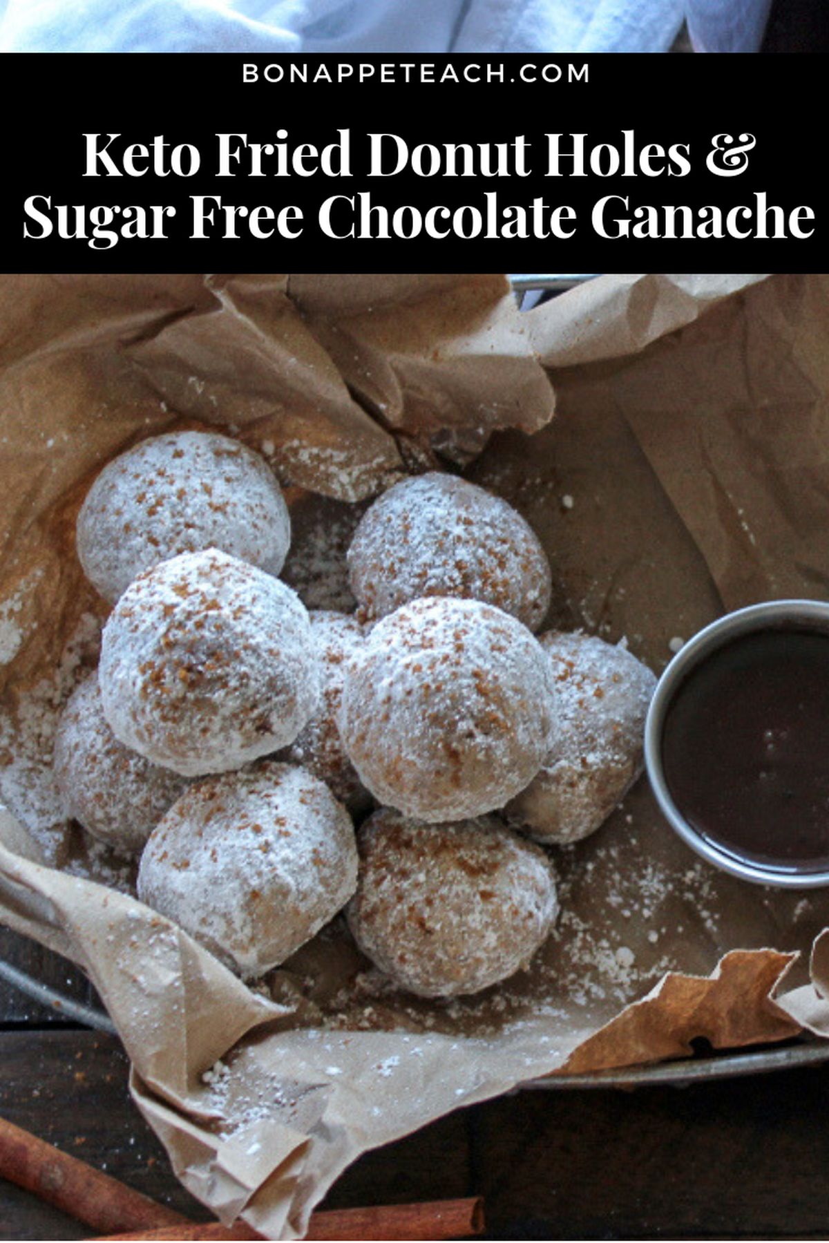 Keto Fried Donut Holes with Sugar Free Chocolate Ganache Bonappeteach