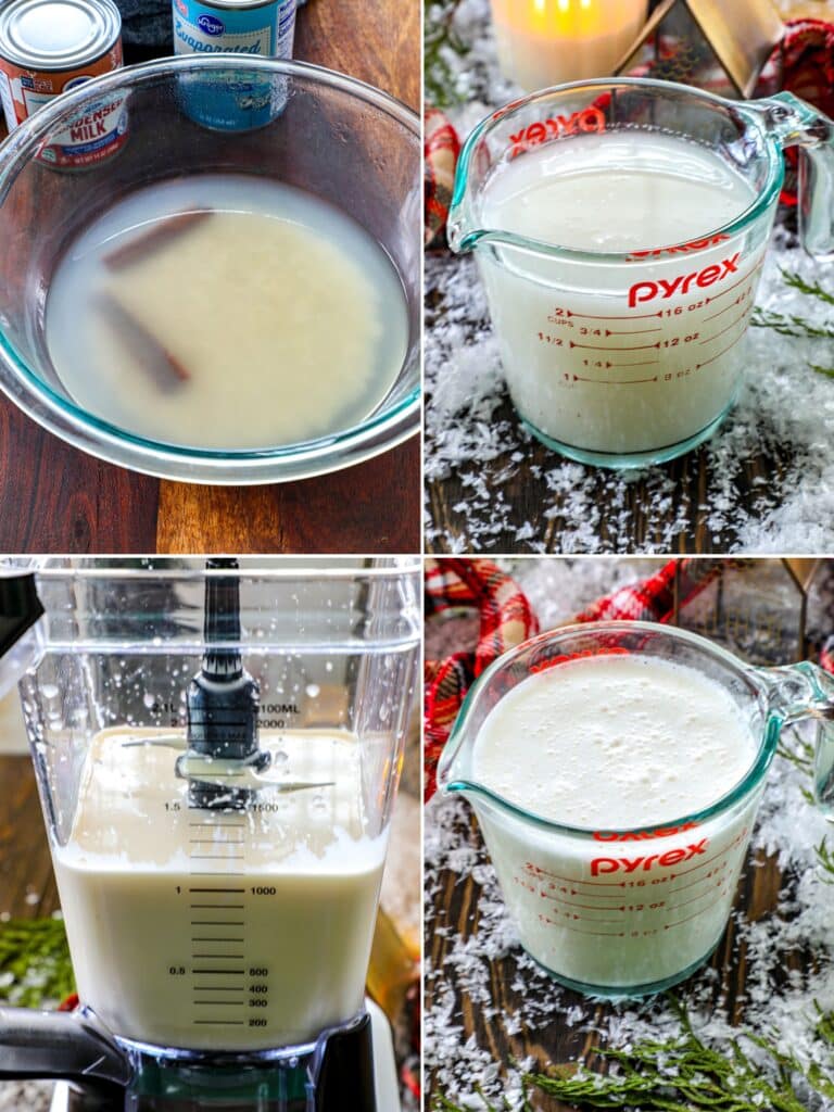 Making the homemade horchata