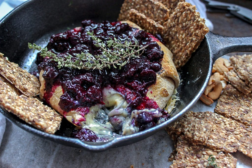 Easy Grilled Brie with Blueberry Compote