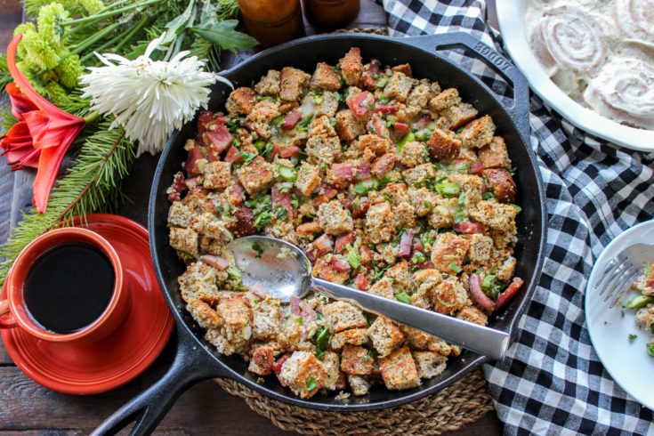 Keto Cornbread Ham & Asparagus Strata