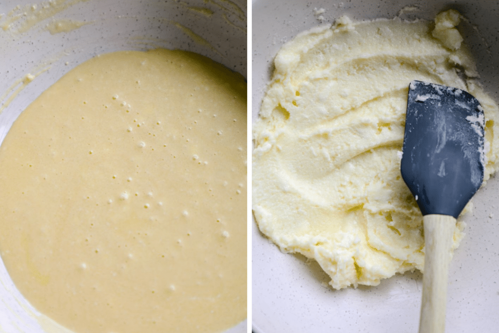 Assembling the batter in a large mixing bowl 