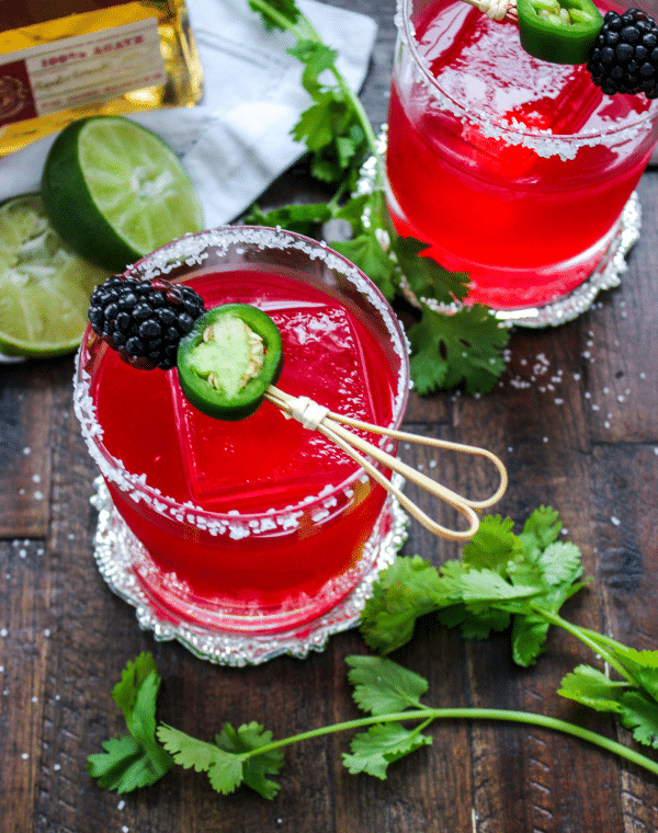 Low Carb Blackberry Jalapeno Margarita