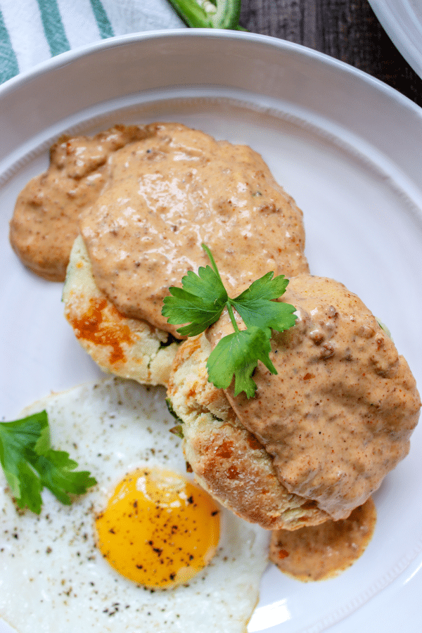 Keto Chorizo Biscuits & Gravy