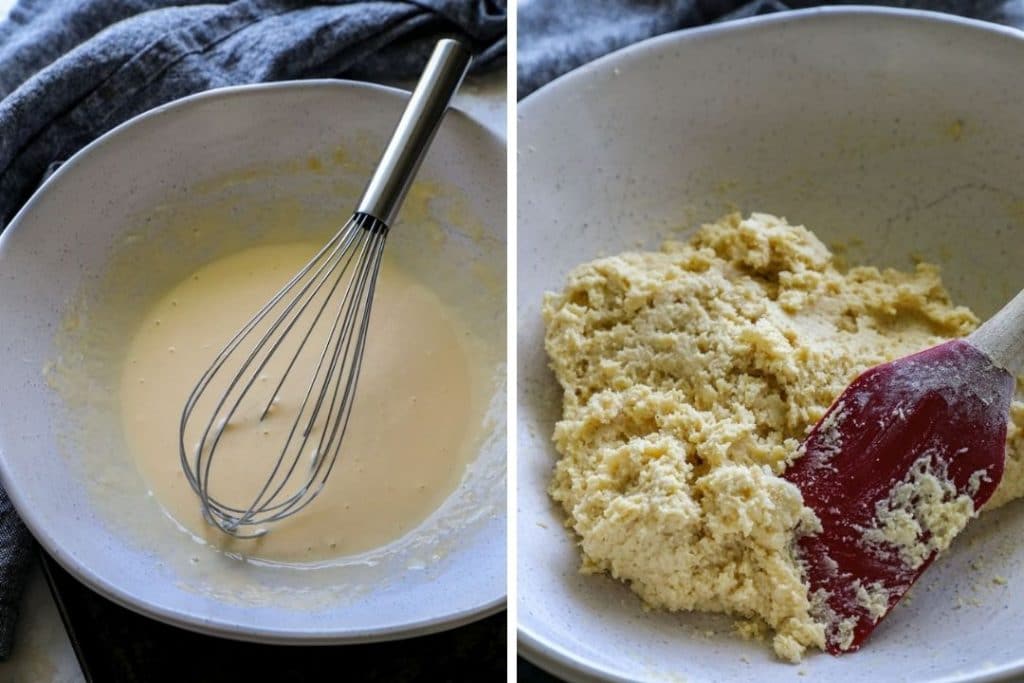 Liquid and dry ingredients for biscuits