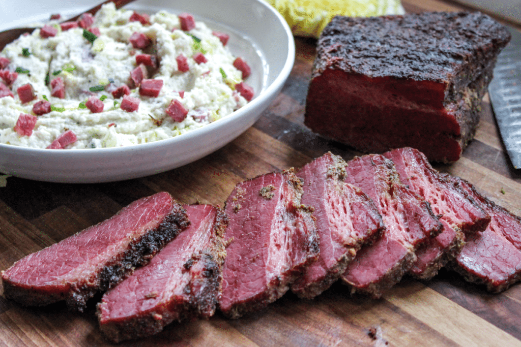 Smoked Colcannon Inspired Cauliflower Mash