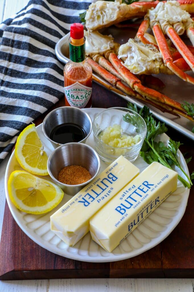 Smoked Crab Legs Recipe ingredients for garlic butter sauce