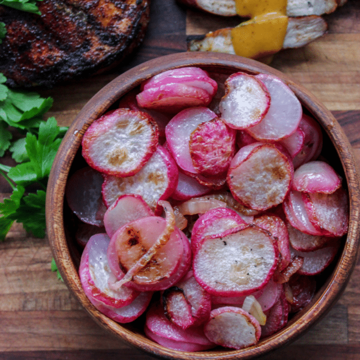 Easy grilled radishes