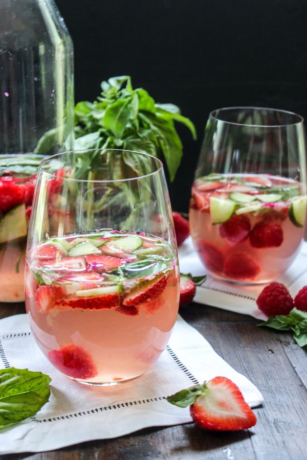 Berry Basil Rose Sangria Recipe