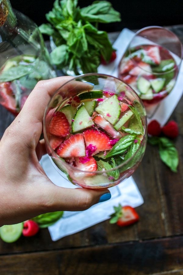 Berry Basil Rose Sangria Recipe