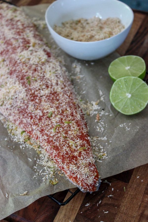 Coconut Crusted Salmon with Chimichurri