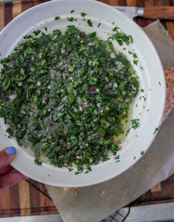 Coconut Crusted Salmon with Chimichurri