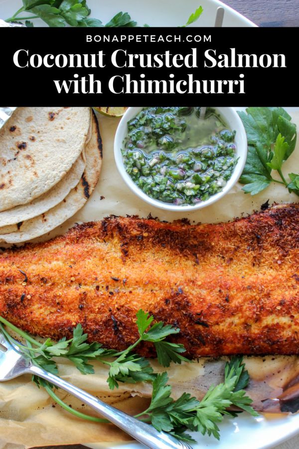 Coconut Crusted Salmon with Chimichurri