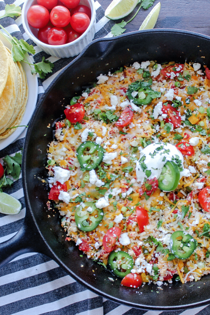 Loaded Cheesy Mexican Cauliflower Rice