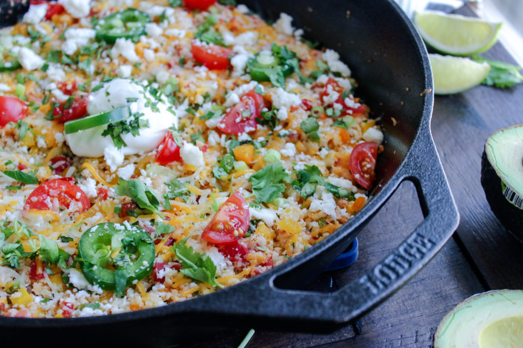 Loaded Cheesy Mexican Cauliflower Rice