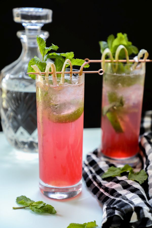 sugar free rhubarb mojito