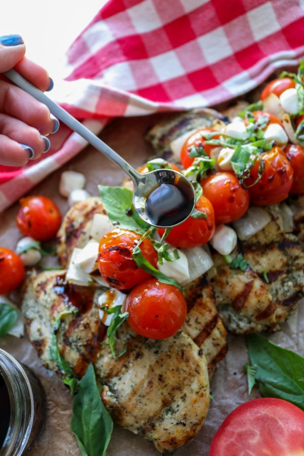 Garlic Herb Chicken with Fire Roasted Bruschetta