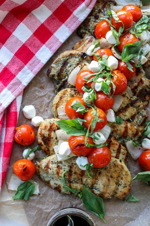 Garlic Herb Chicken with Fire Roasted Bruschetta