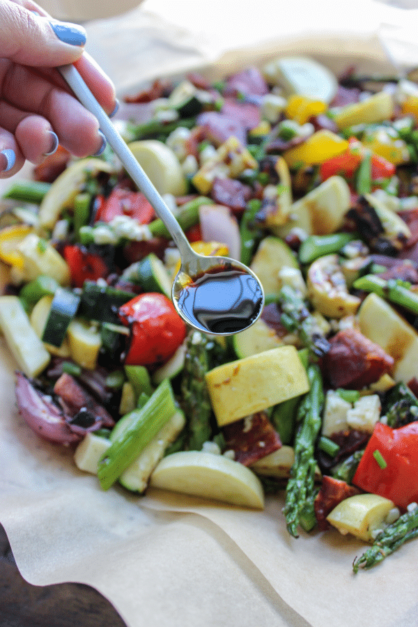Grilled Veggie Salad with Bacon & Balsamic