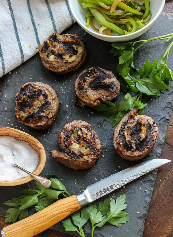 Keto Peppers and Provolone Flank Steak Pinwheels