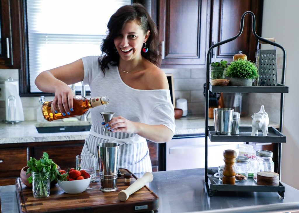 Strawberry Lemonade Keto Whiskey Smash