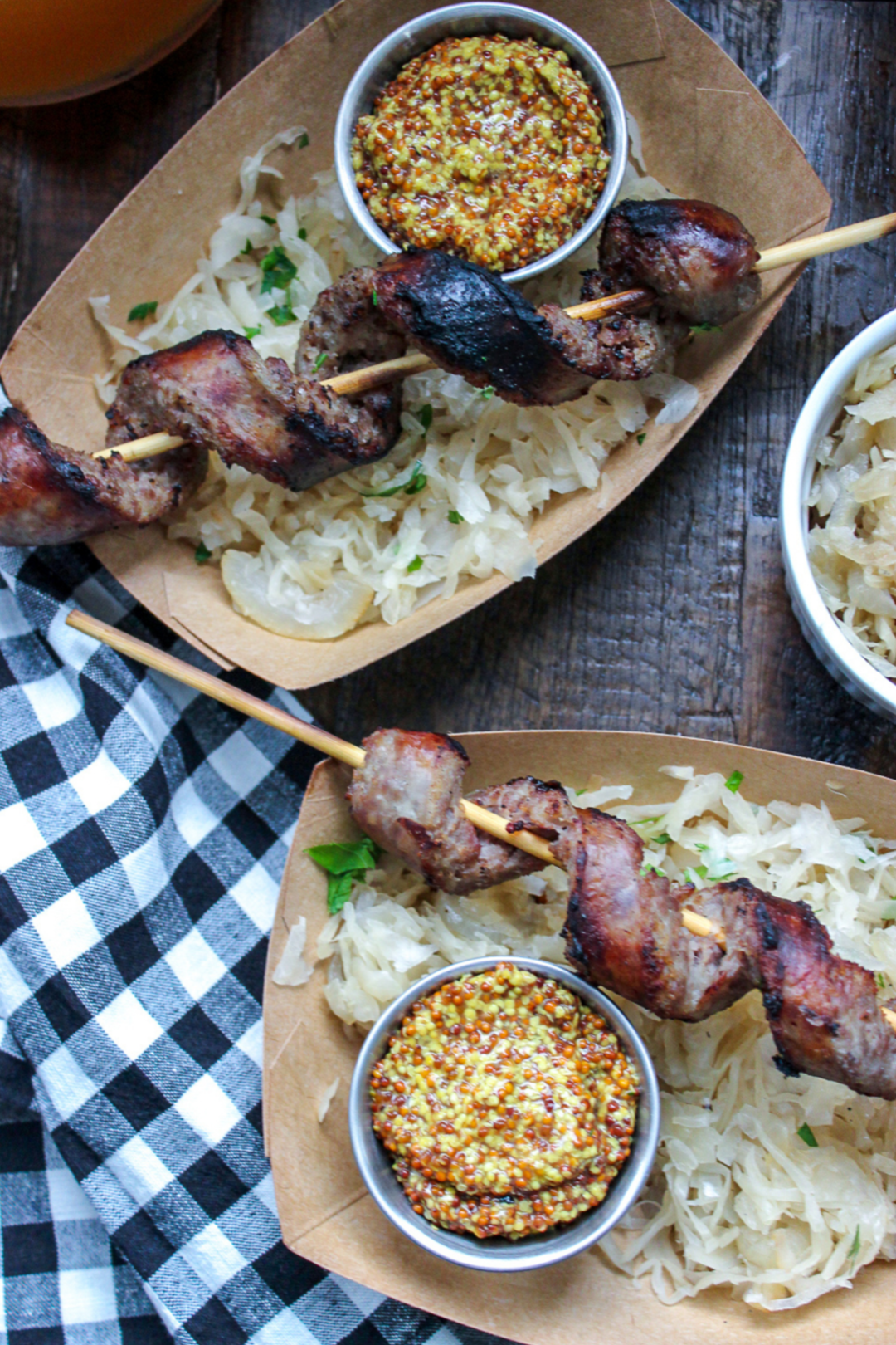 Grilled Spiralized Brats with Sauerkraut Bonappeteach