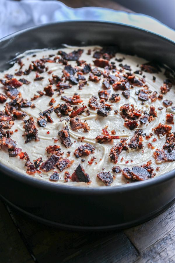 Easy Keto Chocolate Peanut Butter Pie with Keto Candied Bacon