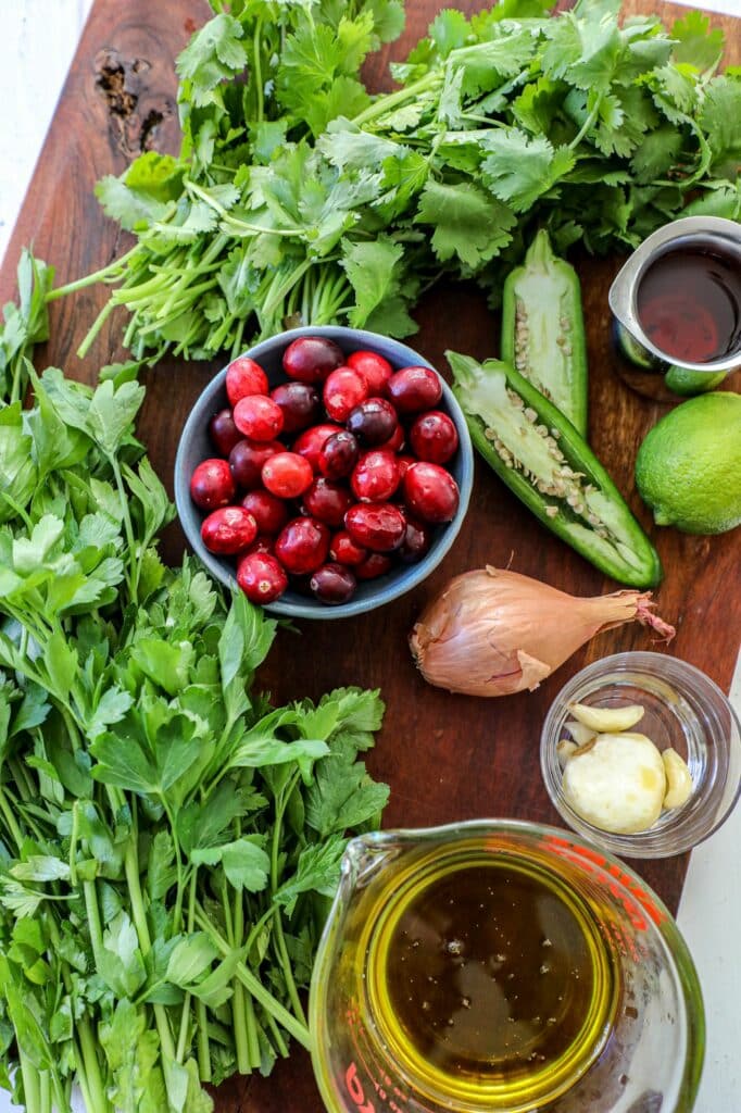 Cranberry Chimichurri Sauce ingredients 