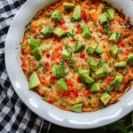 Easy Keto BBQ Chicken Casserole with avocados and cilantro