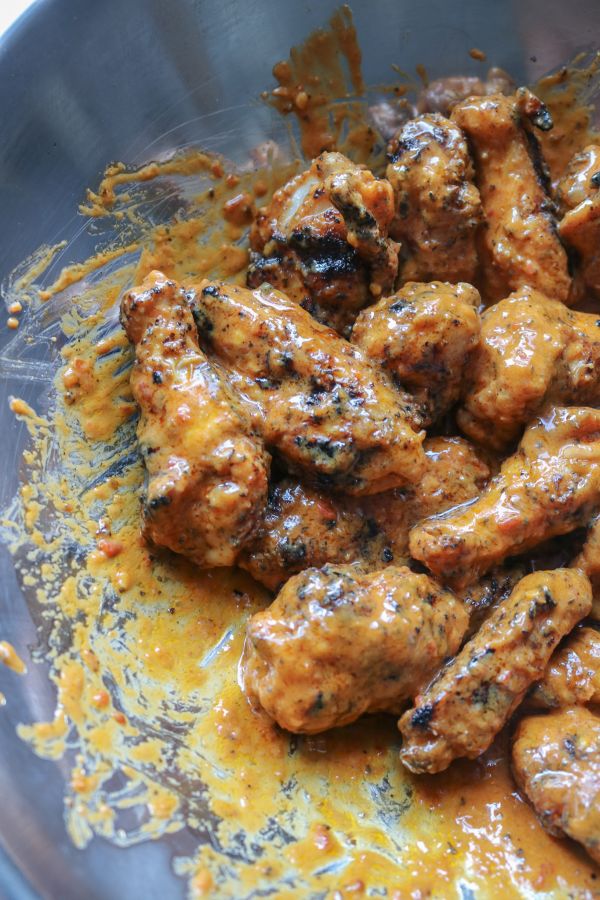 sauced thai curry chicken wings