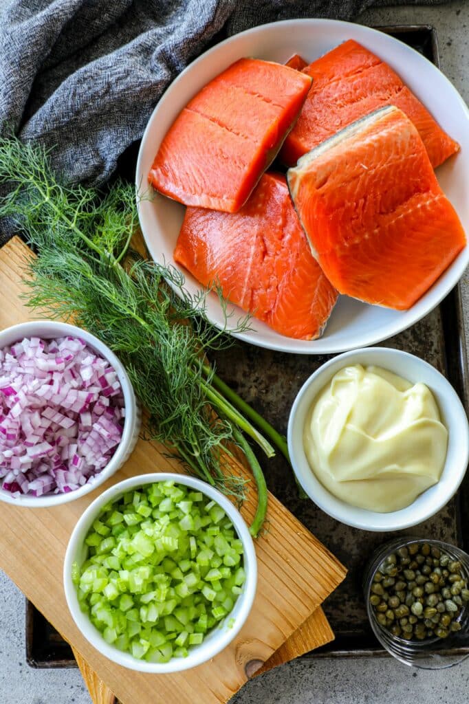 Hot Smoked Salmon Salad Recipe ingredients